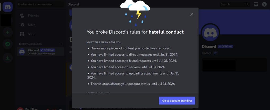 Image 11: Punishments from Discord.
