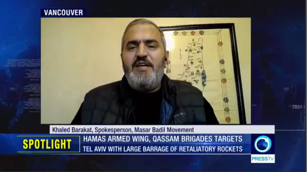 Khaled Barakat appears on Press TV, May 2024.