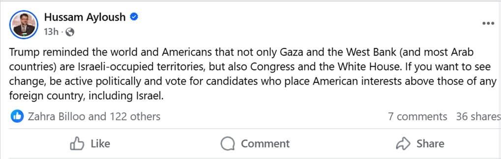 Tweet Hussam Ayloush executive director of CAIR’s Los Angeles chapter
