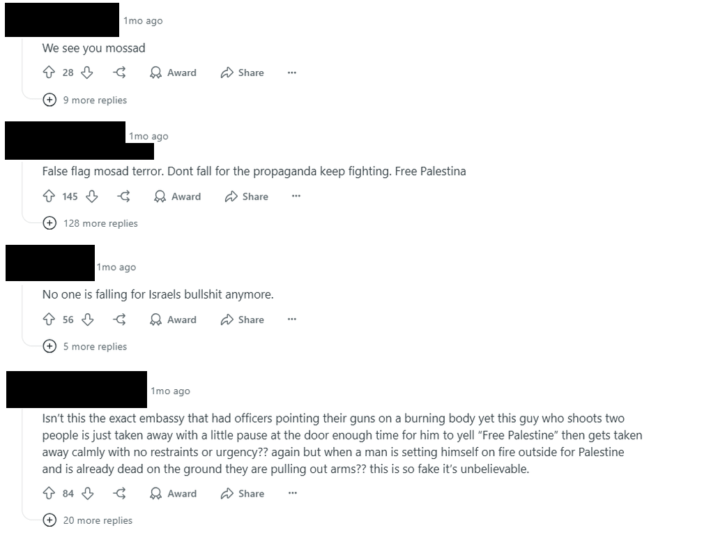 Screenshot from Reddit: Discourse from users on Al Jazeera