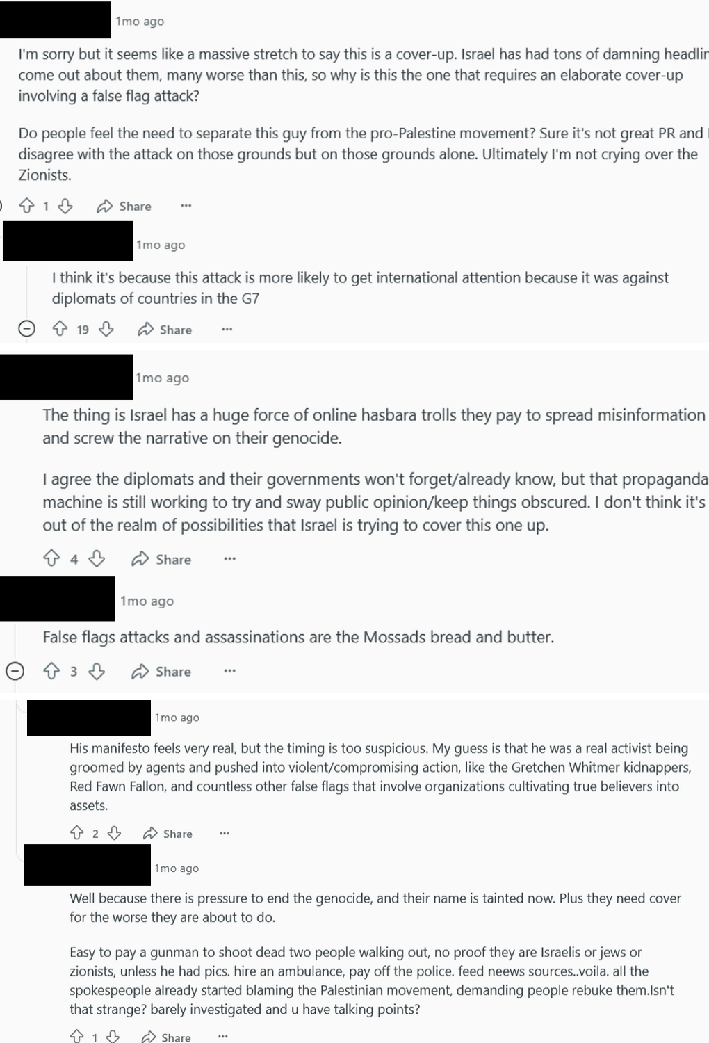 Screenshot from subreddit r/IsraelCrimes