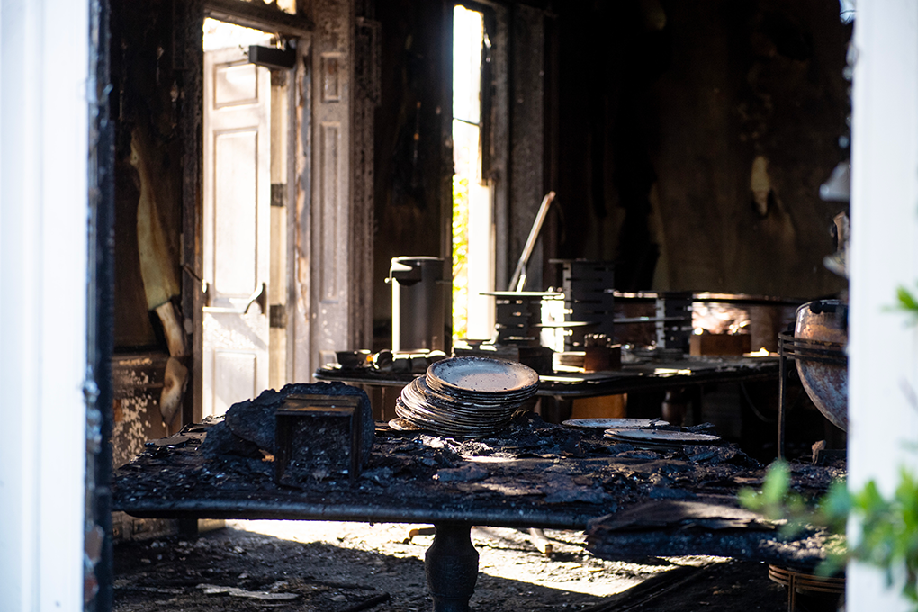 The aftermath of an arson attack at the Pennsylvania Governor's Mansion and Gov. Josh Shapiro's residence on April 13, 2025