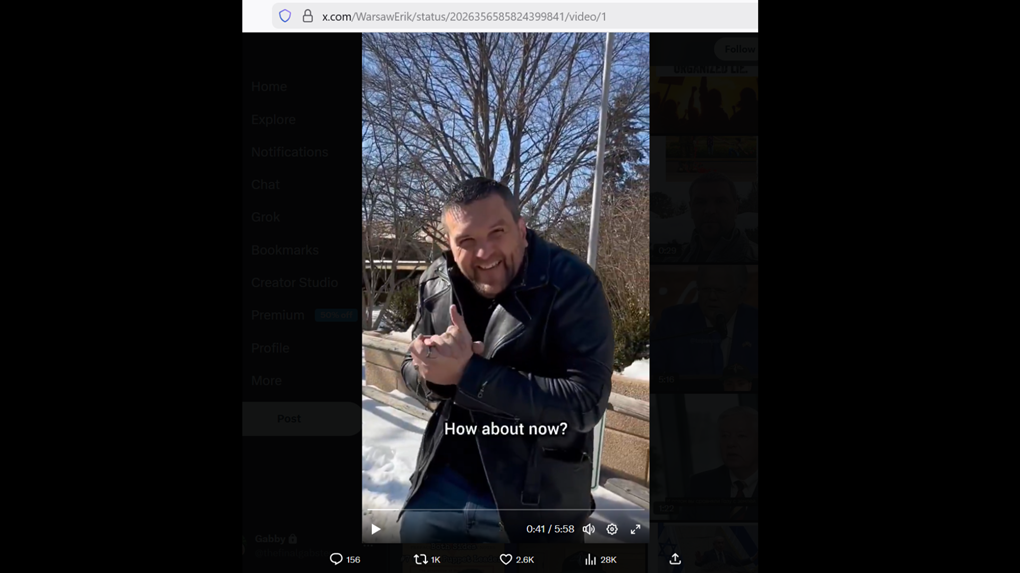 Erik Warsaw, also known as Arjusz Roszkowski, is an antisemitic and anti-Israel social media influencer