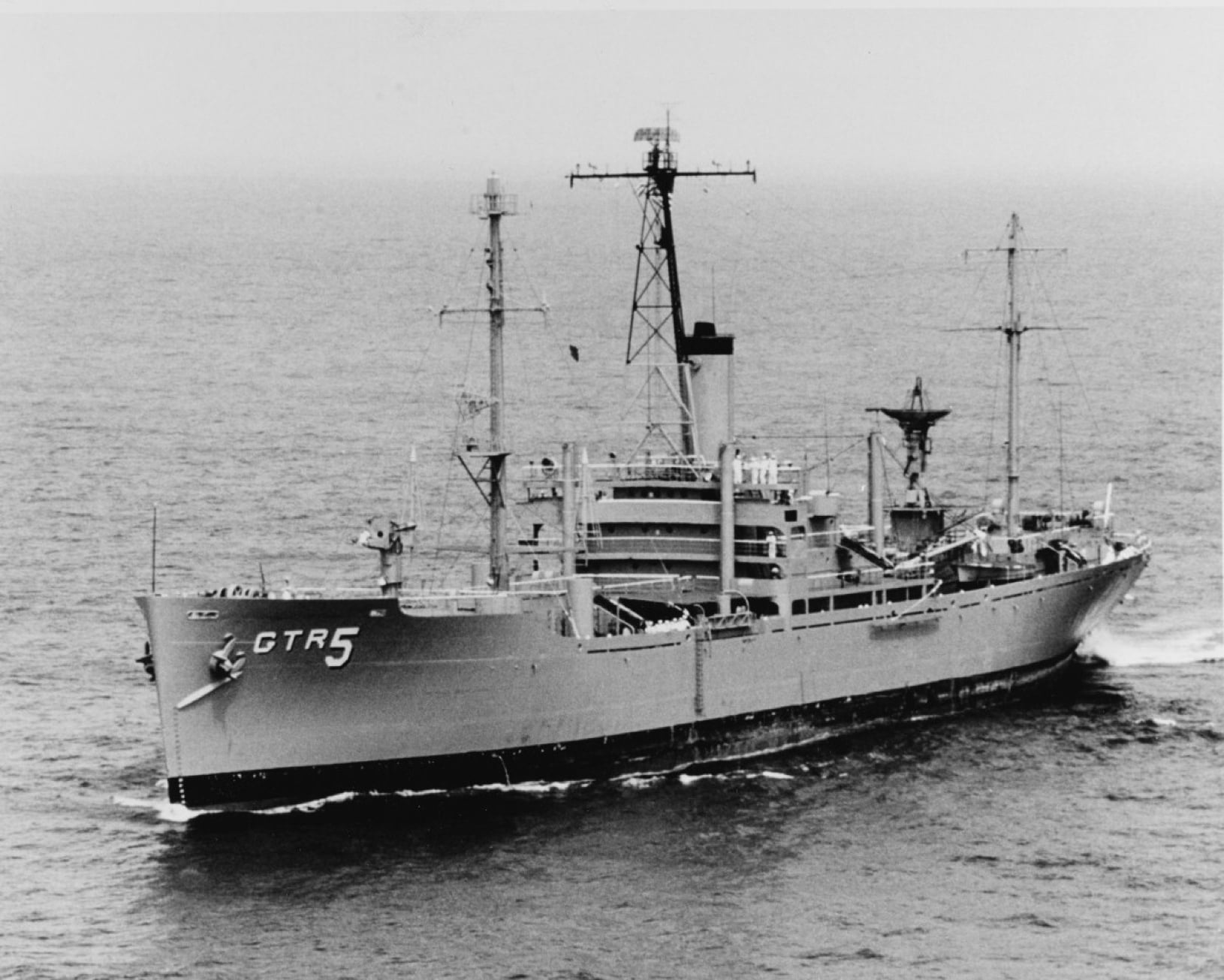 The U.S.S. Liberty in the Chesapeake Bay, July 29, 1967, upon its return from the Mediterranean (Official U.S. Navy Photograph in the Public Domain).