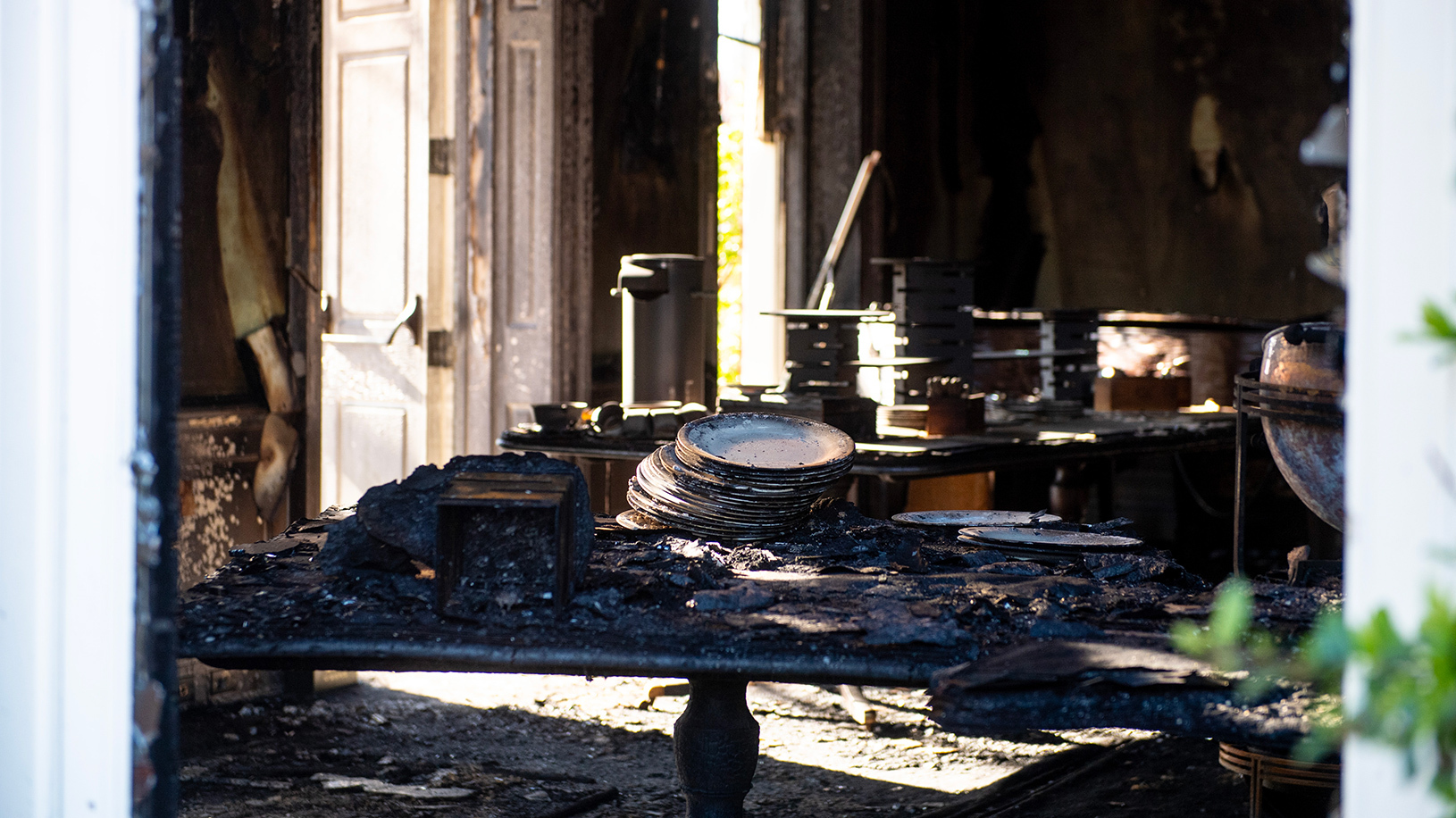 The aftermath of an arson attack