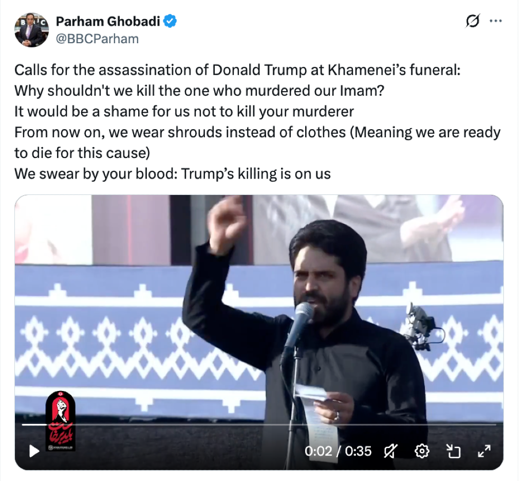 Screenshot: A July 5, 2026, post on X from BBC reporter Parham Ghobadi
