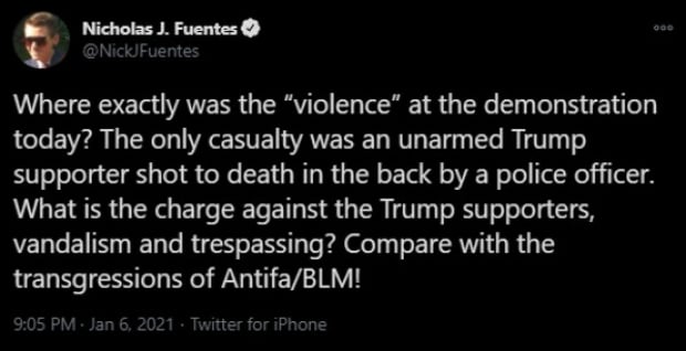 Nicholas J. Fuentes Twitter Post