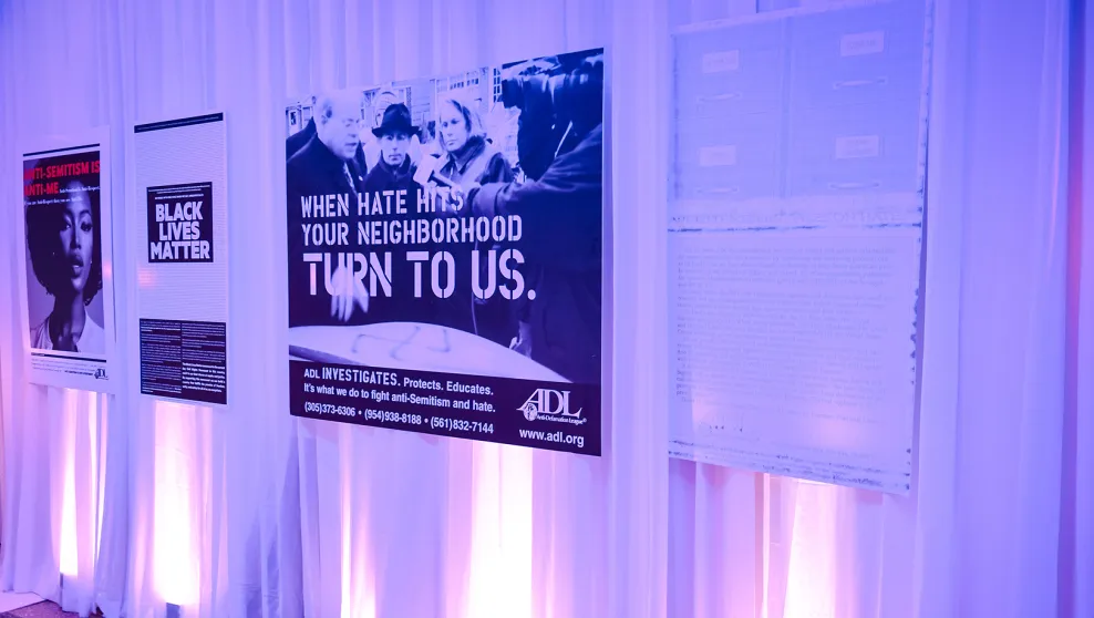Display of ADL ads printed in newspapers since the event began in the 1980s.