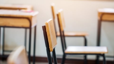 classroom with desks