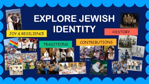 Illustration of an education bulletin board about Jewish Identity