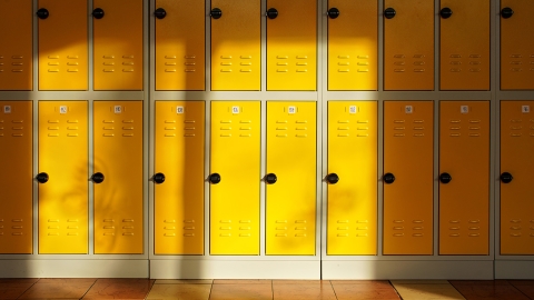 Yellow School Lockers