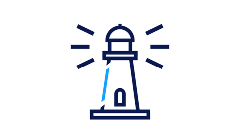 Light tower icon representing ADL Frontline member level Visionaries