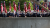 Members of the white supremacist group Patriot Front are seen at Eastern Market metro station on July 4, 2026, in Washington, D.C.